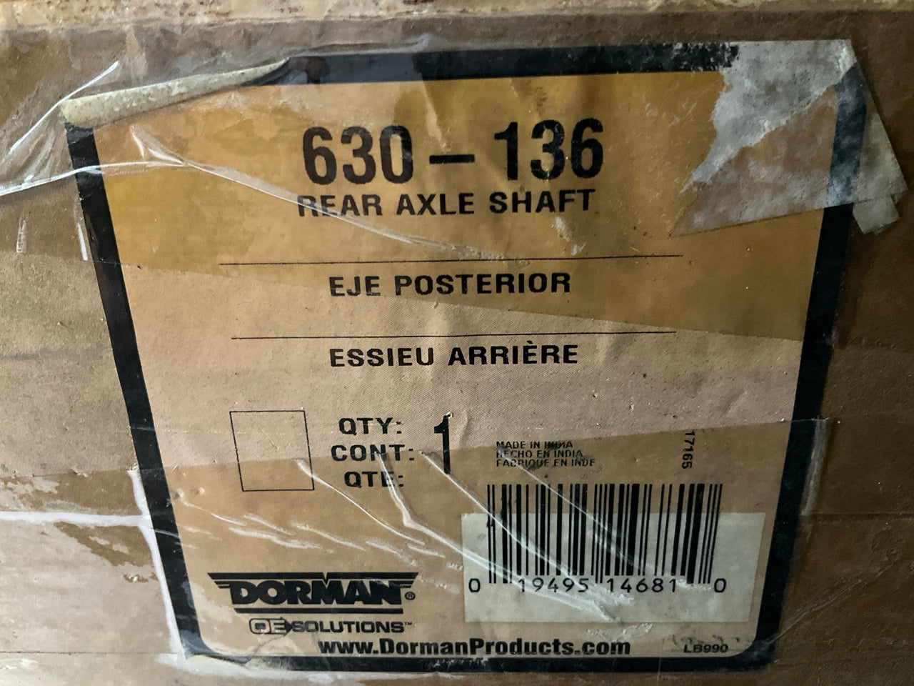 MISSING SEAL & BEARING - Dorman 630-136 Rear Axle Shaft