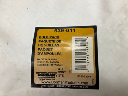(4) Dorman 639-011 Multi-Purpose Light Bulb Lamps 12V 18W