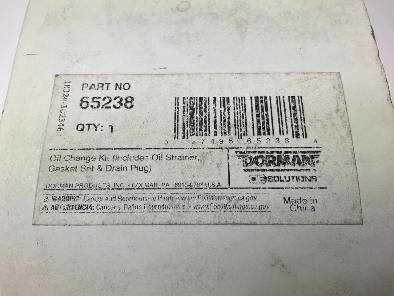 Dorman 65238 Engine Oil Strainer Kit