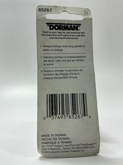 Dorman 65267 Engine Oil Drain Plug 1/2''-20 Thread Size And A Molded Gasket