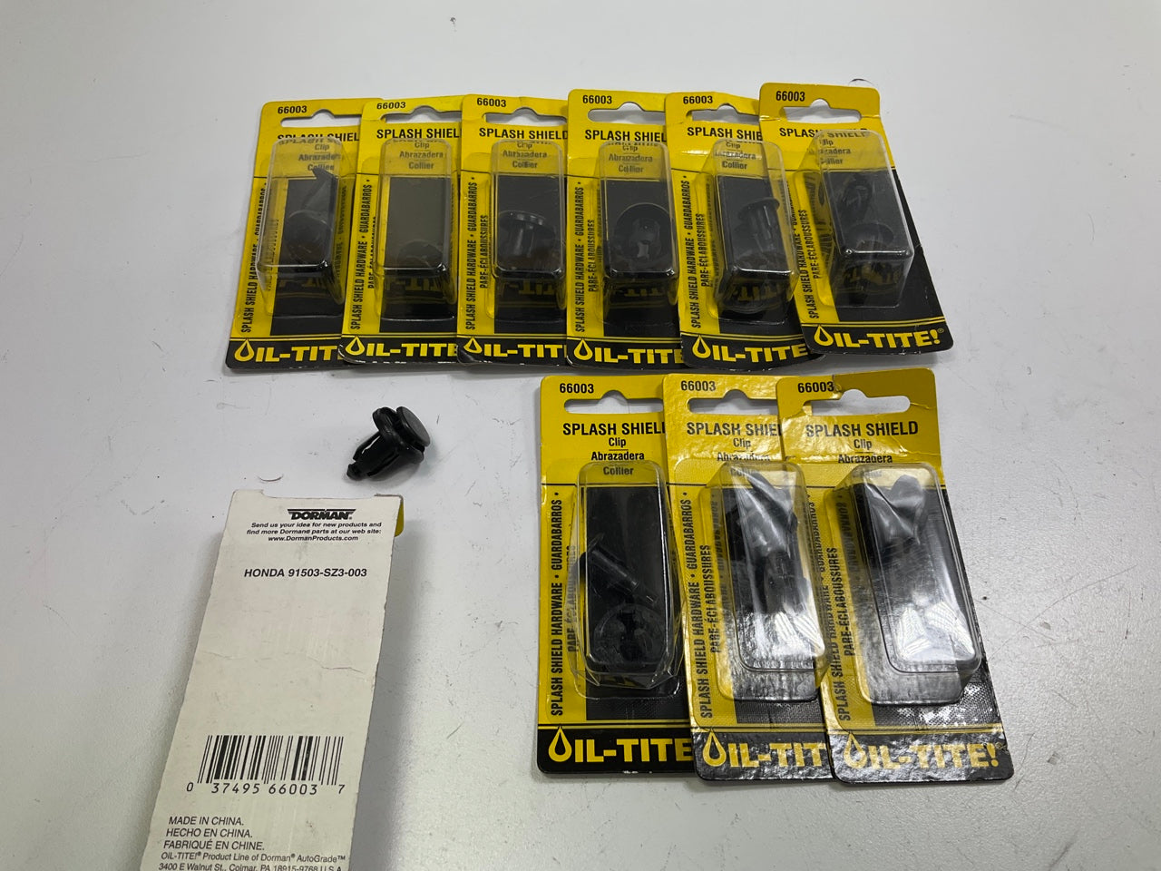 (10) Dorman 66003 Engine Splash Shield Retainer Clip