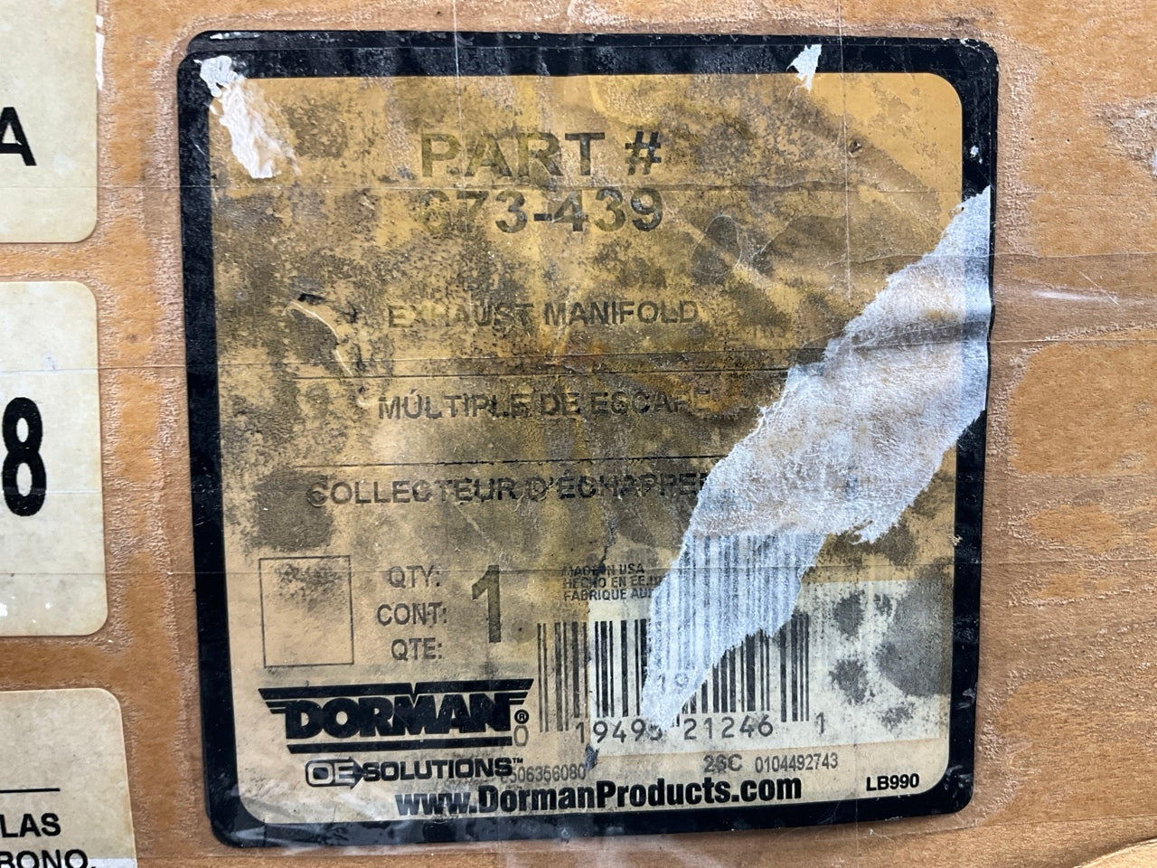 MISSING GASKET & HARDWARE - Dorman 673-439 CARB Compliant Catalytic Converter
