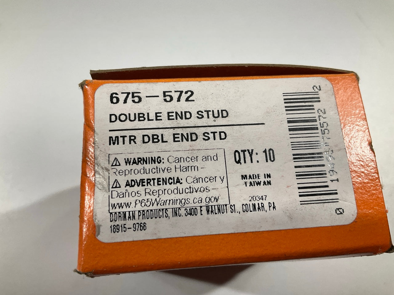 (10) Dorman 675572 Double Ended Stud - M10-1.25 X 13mm & M10-1.25 X 21mm