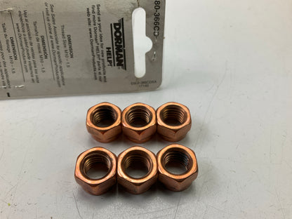 Dorman 680-366CD M10-1.5 Metric Copper Plated Exhaust Hex Nuts, Pack Of 6