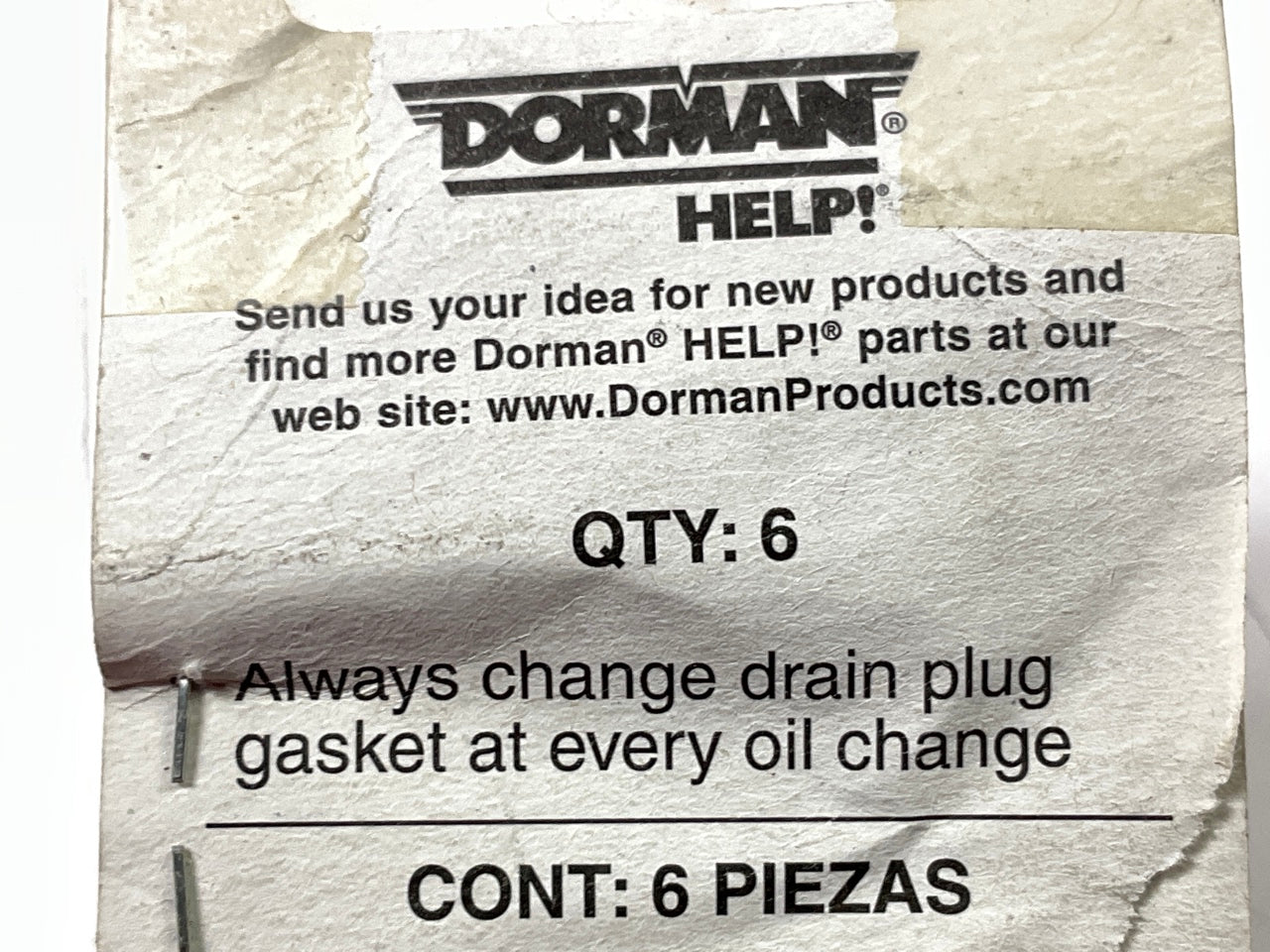 Dorman 69002 Fiber Drain Plug Gaskets, For M18, M20 Oil Drain Plug
