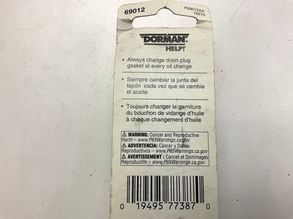 Dorman 69012 Engine Oil Drain Plug - 1/2-20, 9/16'' Hex Head