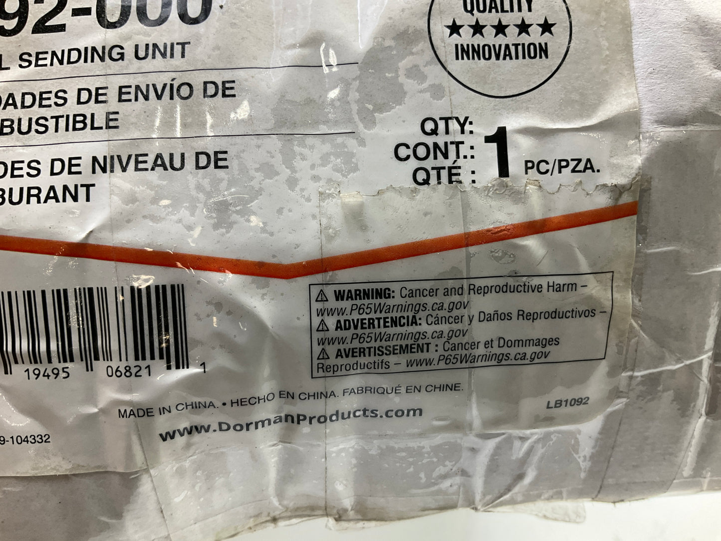 MISSING O RING - Dorman 692-000 Fuel Tank Level Sender Sending Unit