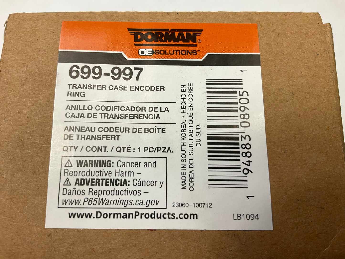 Dorman 699-997 Transfer Case Encoder Ring 11-21 Durango, Grand Cherokee