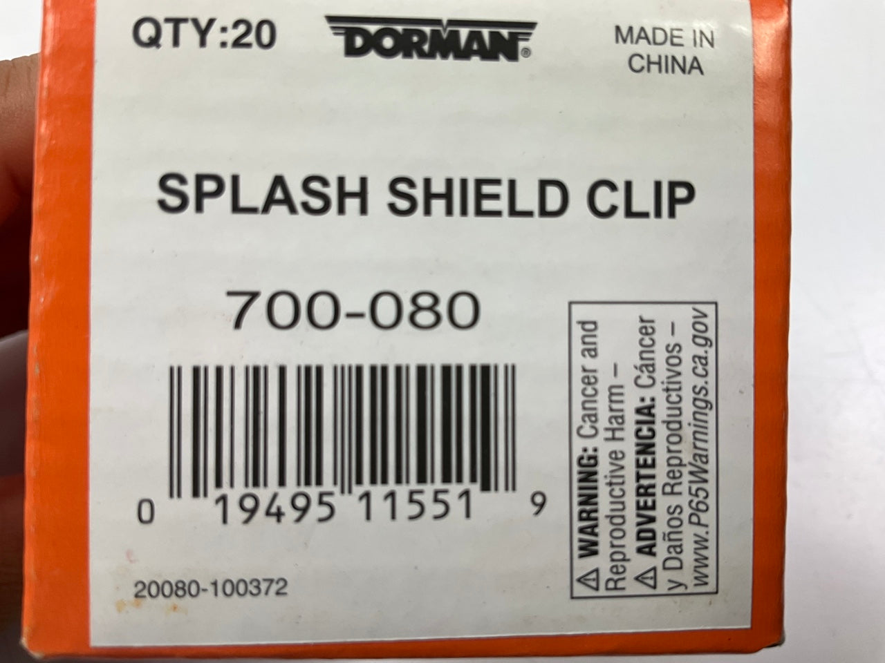 (20) Dorman 700-080 Engine Splash Shield Hardware Retainer Clips