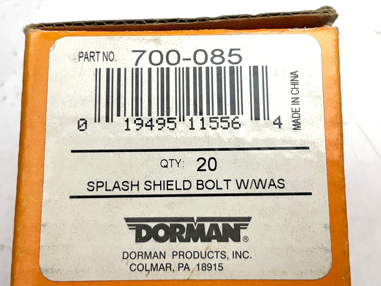 (20) Dorman 700-085 Splash Shield Retainer Bolts With Washers