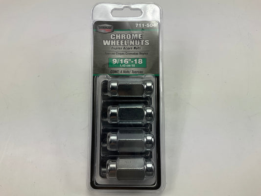 Dorman 711-504 Wheel Lug Nuts, 9/16''-18 Acorn-Duplex - 4 PACK