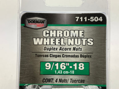 Dorman 711-504 Wheel Lug Nuts, 9/16''-18 Acorn-Duplex - 4 PACK