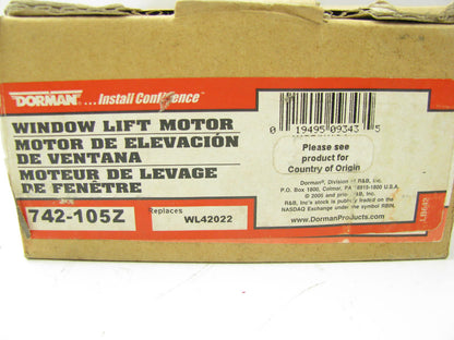Dorman 742-105Z Power Window Motor ( Replaces WL42022 )