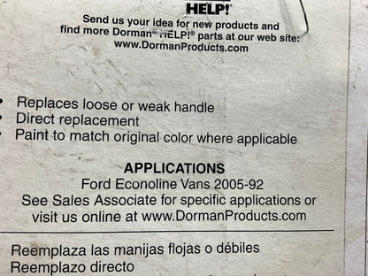 Dorman 77139 Front Right Exterior Door Handle - Smooth Black