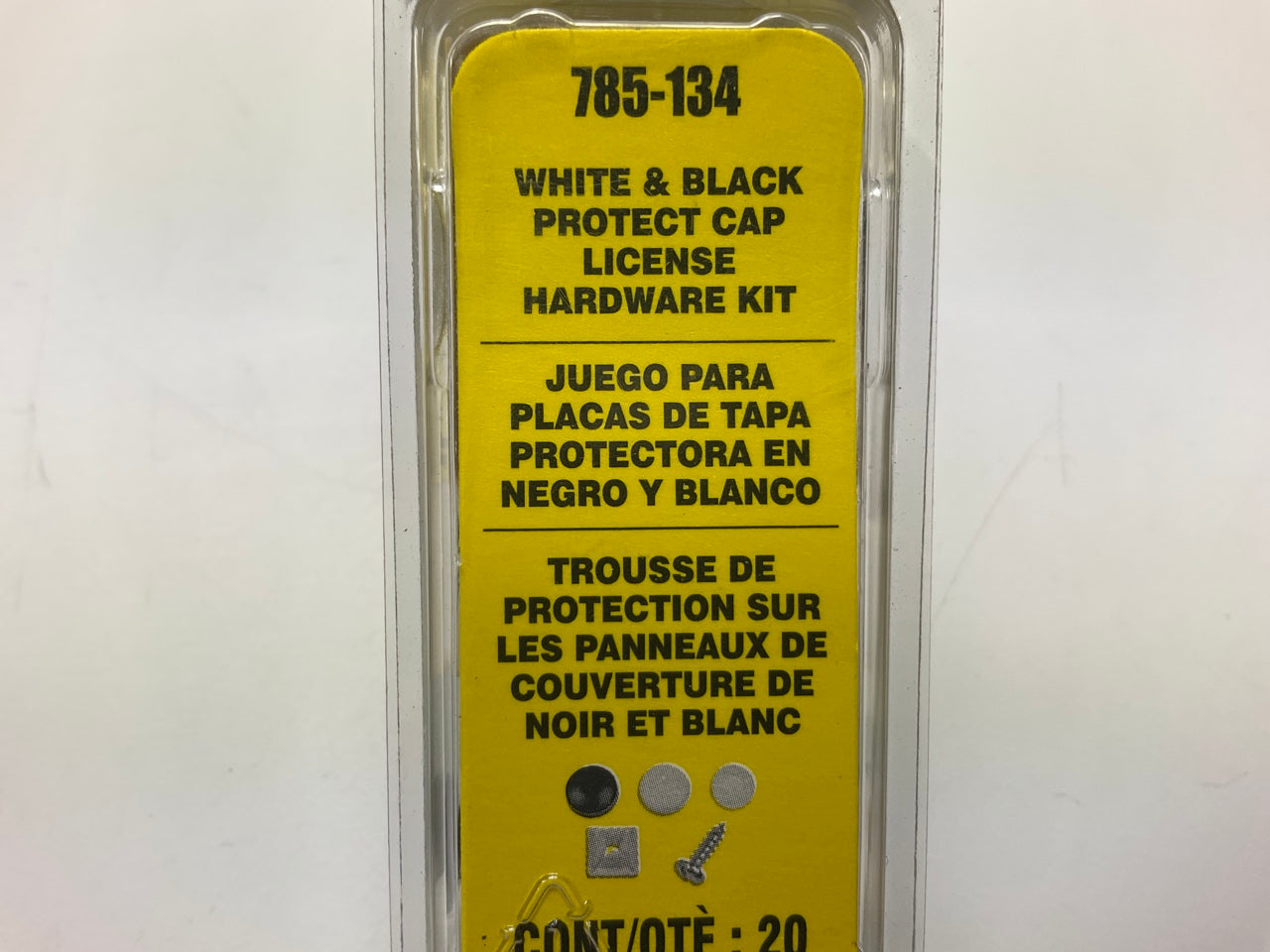 Dorman 785-134 White And Black Protect Cap License Hardware Kit - Pack Of 20