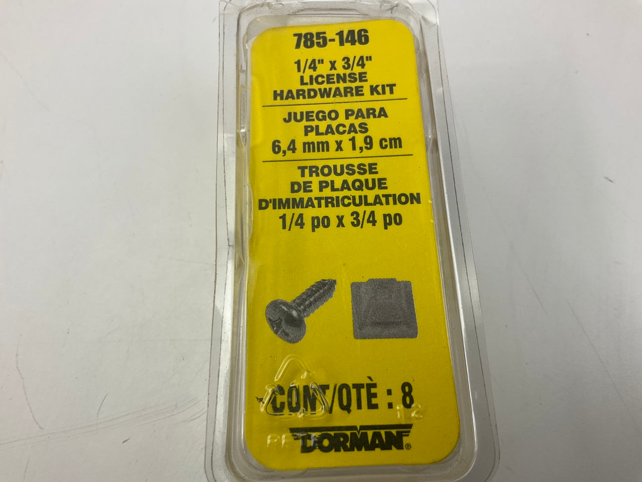 Dorman 785-146 License Plate Fastener Assortment Hardware - 1/4'' X 3/4''