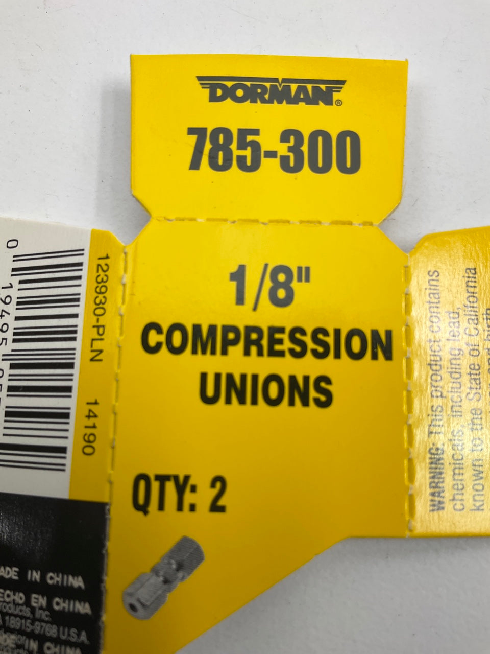 Dorman 785-300 Compression Union Fitting 1/8'' - 2 PACK