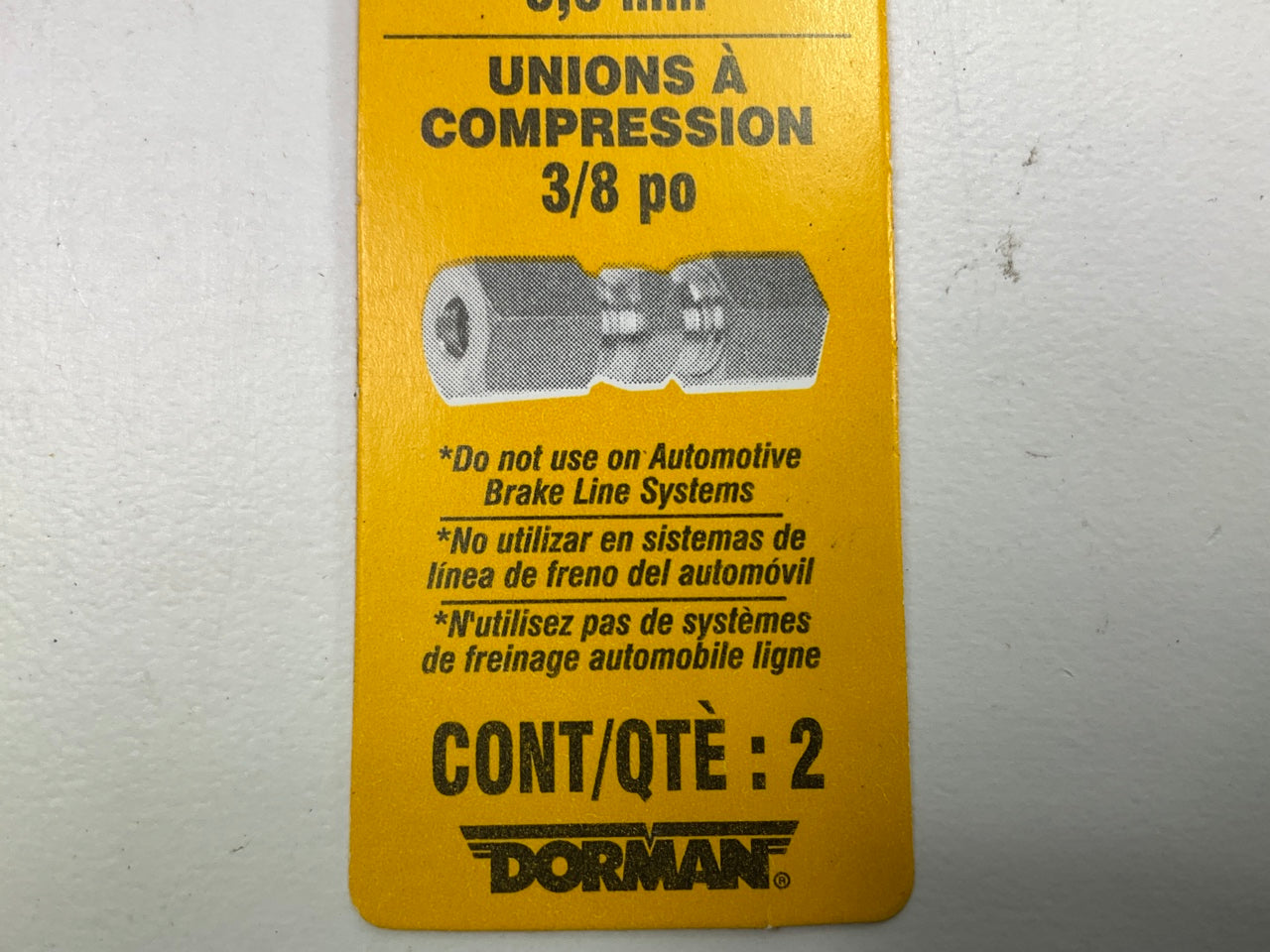 Dorman 785-308 3/8'' Transmission Line Repair Compression Union Fittings, 2 Pack