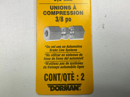 Dorman 785-308 3/8'' Transmission Line Repair Compression Union Fittings, 2 Pack