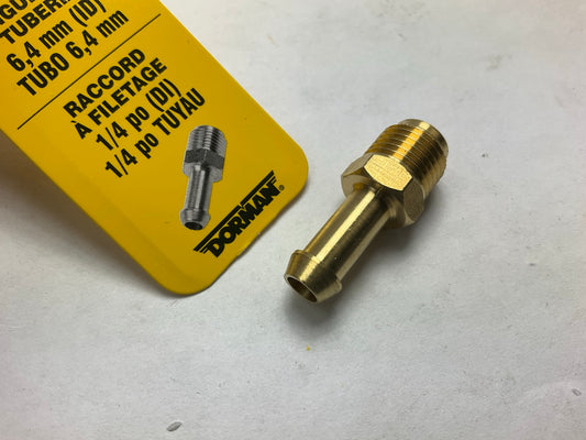 Dorman 785-400 Brass 1/4'' Hose Barb (ID) To 1/4'' MNPT Pipe Thread Fitting