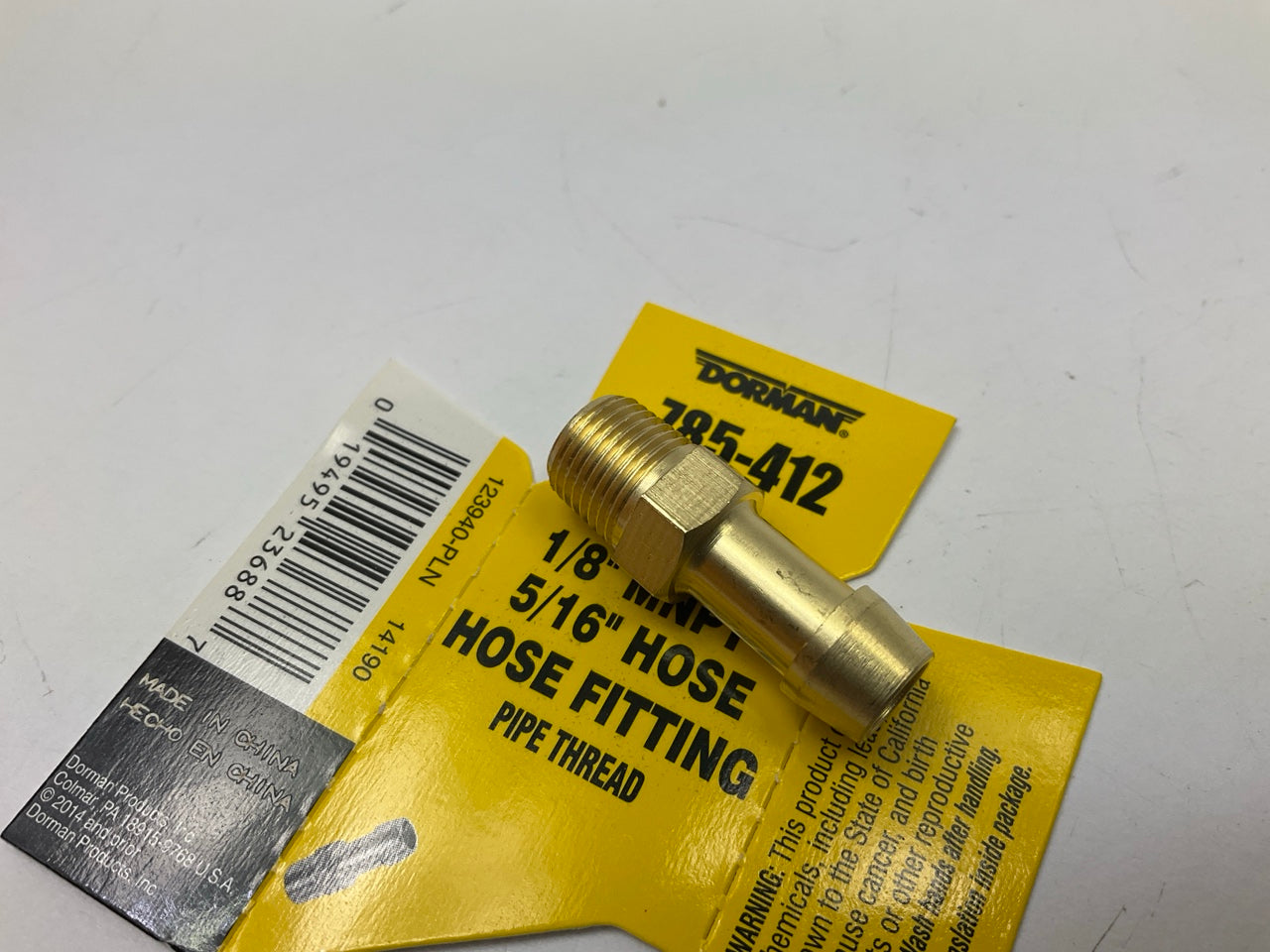 Dorman 785-412 Fuel Hose Fitting 1/8'' MNPT- 5/16'' Pipe Thread