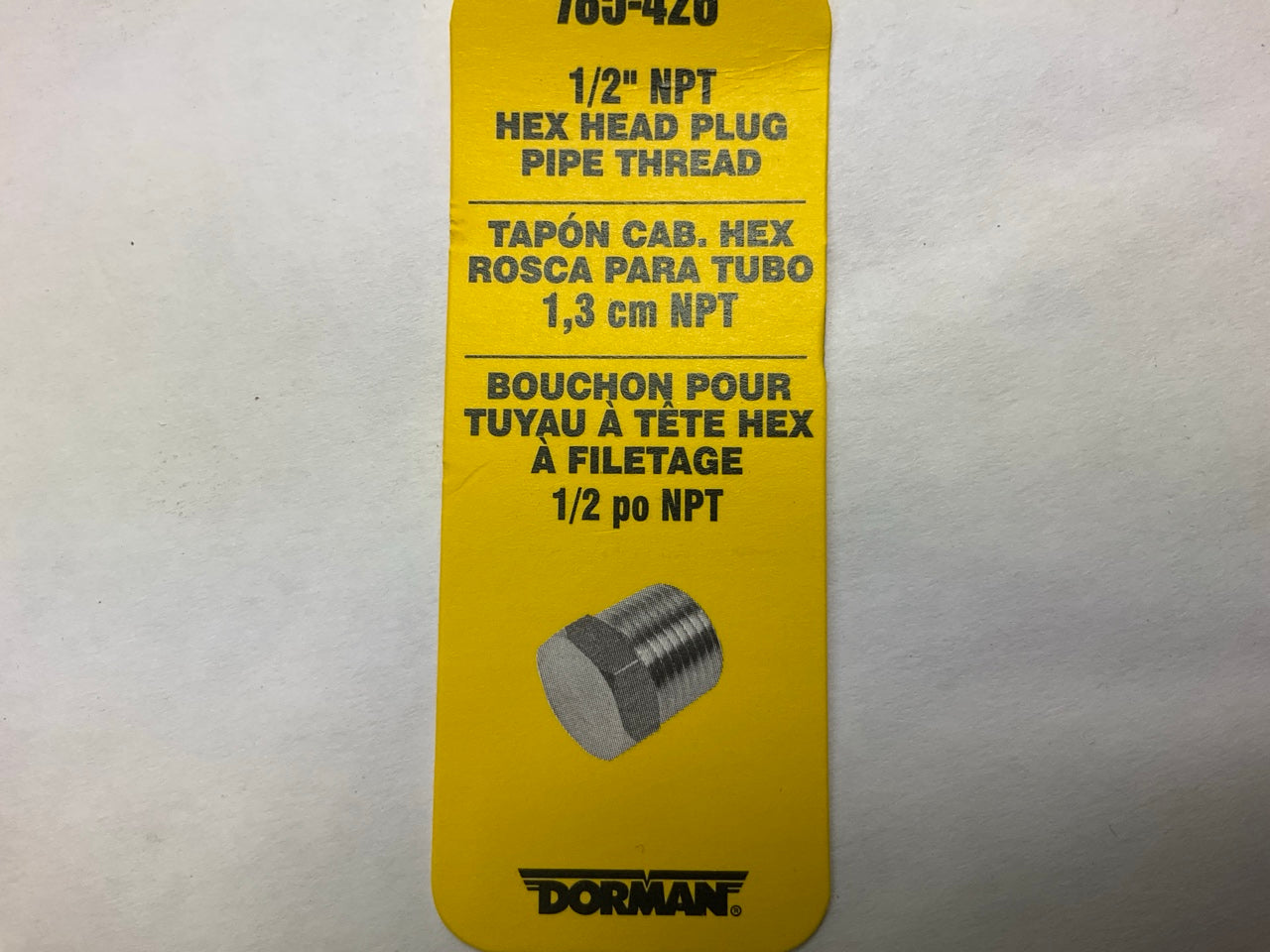 Dorman 785-426  1/2'' NPT Hex Head Plug, Pipe Thread