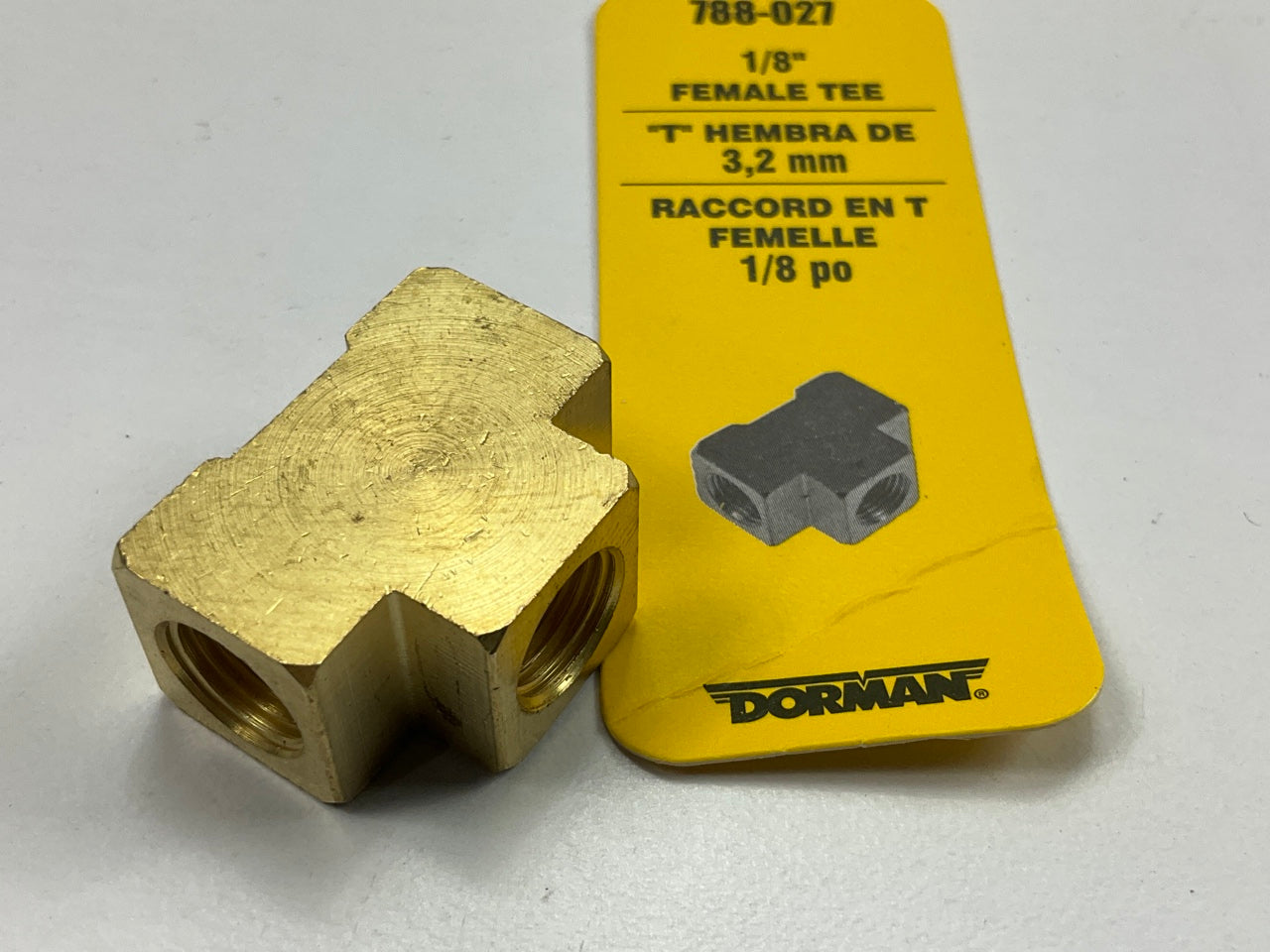 Dorman 788-027 Brass Tee Brake Line T Fitting Female 1/8'' NPT