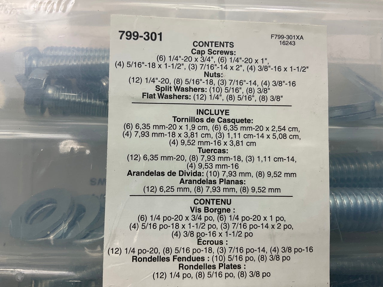 Dorman 799-301 USS Grade 5 Standard Hardware Value Pack- 96 Pieces