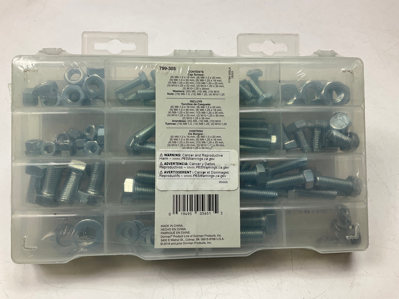 Dorman 799-305 Metric Class 8 JIS Hardware Assortment - Asian Vehicles - 128 PCS