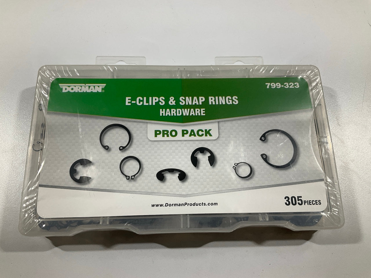 Dorman 799-323 E-Clip And Snap Ring Assortment Kit - 300 PCS