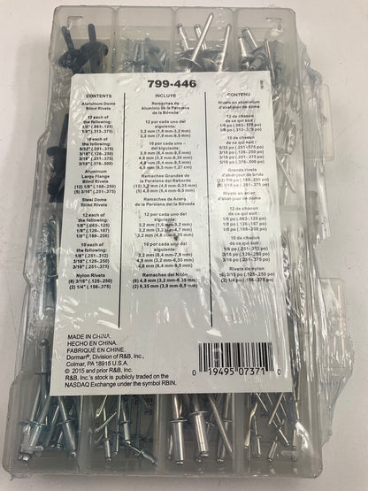 Dorman 799-446 Rivet Assortment Value Pack- 16 Sku S- 155 Pieces