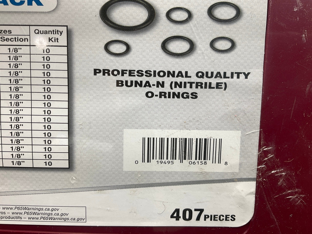 Dorman 799-453 O-Ring Seal Assortment Pack, 407 Pieces, Professional Nitrile