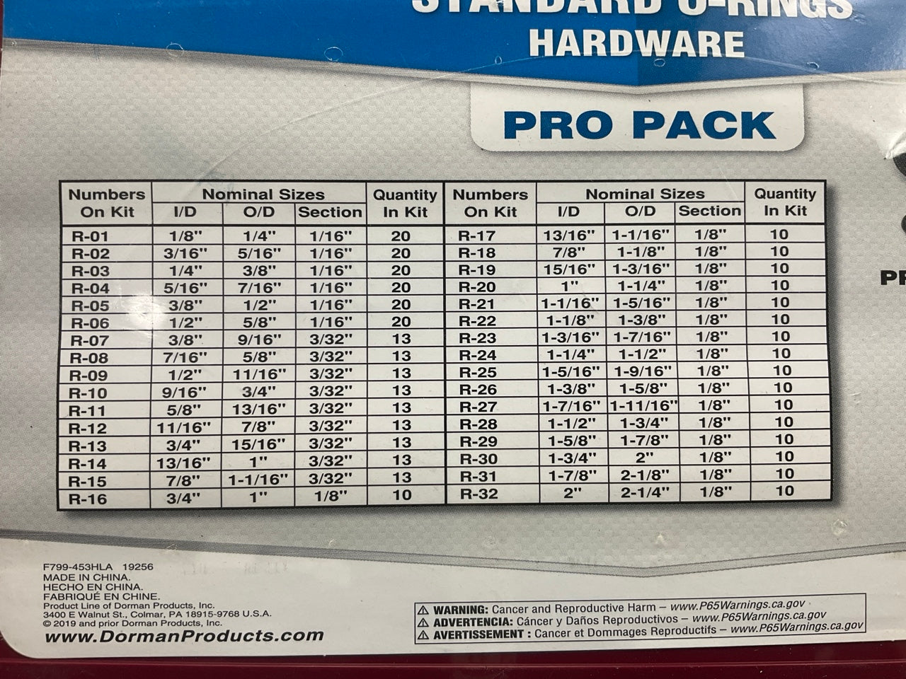 Dorman 799-453 O-Ring Seal Assortment Pack, 407 Pieces, Professional Nitrile