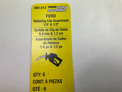 Dorman 800-014 Ford Fuel Line Retainer Clips: 1/4'' & 1/2'', 6 Pcs Total