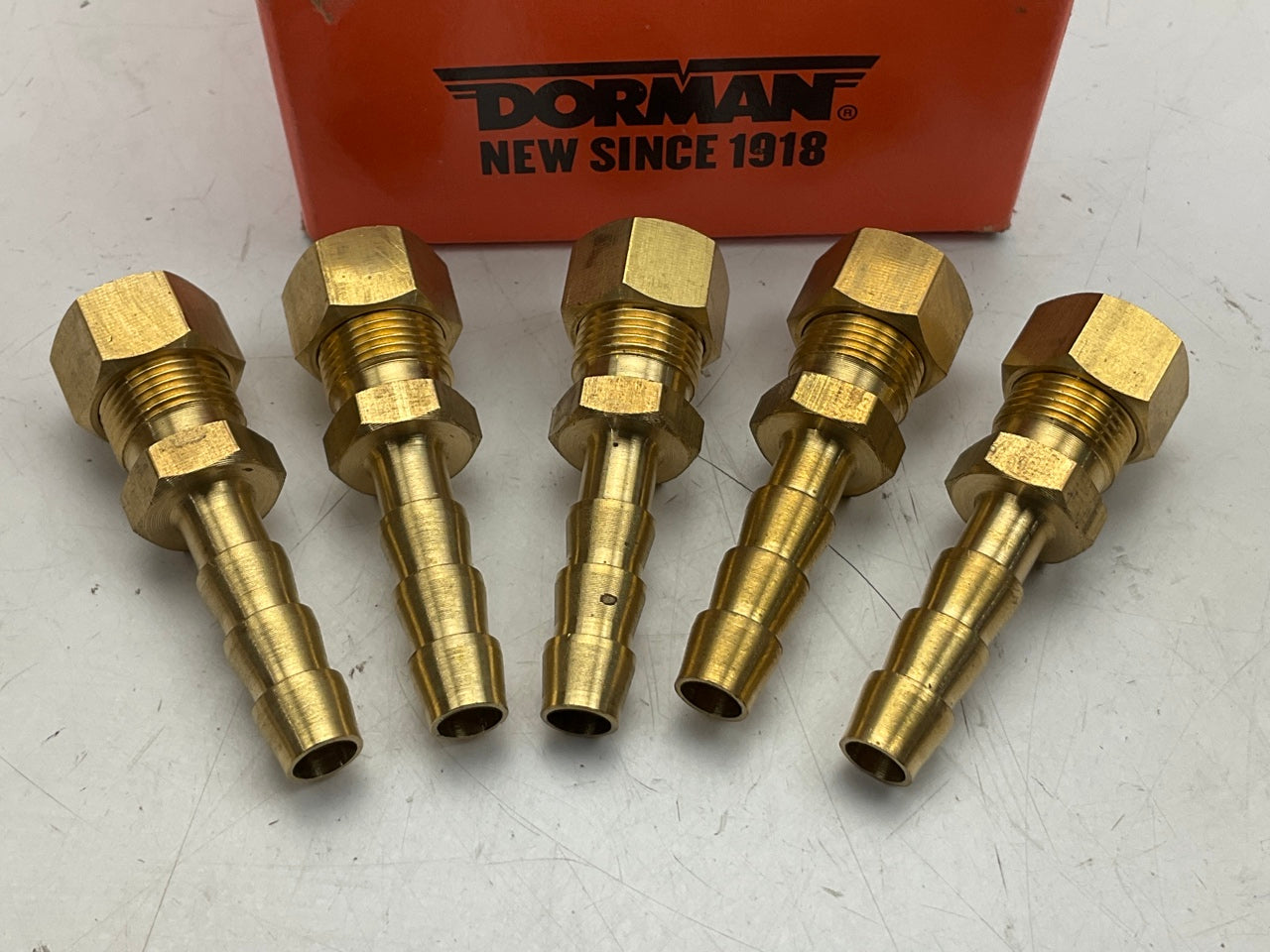Dorman 800-0355 Fuel Line 3/8'' Brass Compression Fitting To 3/8'' Barb - 5 / Pack