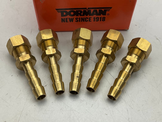 Dorman 800-0355 Fuel Line 3/8'' Brass Compression Fitting To 3/8'' Barb - 5 / Pack