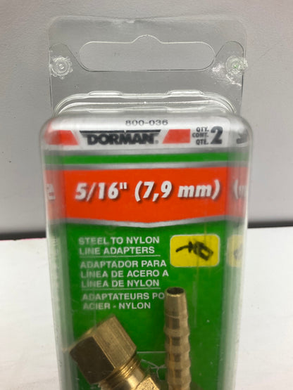 Dorman 800-036 Fuel Line Adapter - 5/16 In. Steel To 5/16 In. (8mm) - Pack Of 2