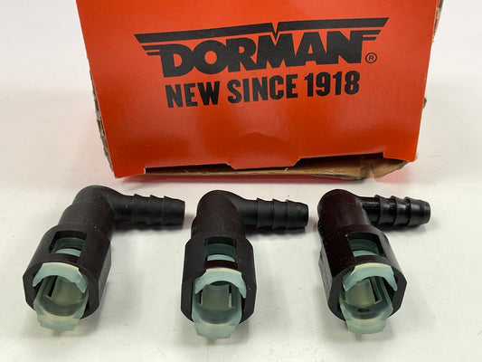 (3) Dorman 800-081 Fuel Line Quick Connector, 5/16''  To 5/16'' 90 Degree