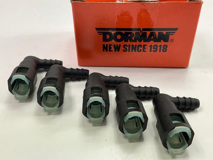 (5) Dorman 800-081 Fuel Line Connector, 5/16''  To 5/16'' 90 Degree