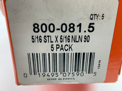 (5) Dorman 800-081 Fuel Line Connector, 5/16''  To 5/16'' 90 Degree