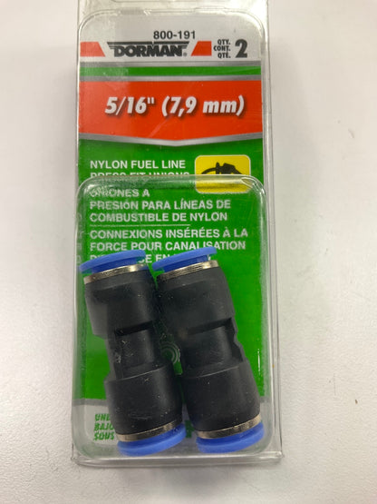 Dorman 800-191 Nylon Fuel Line Unions - 5/16 In. - Pack Of 2