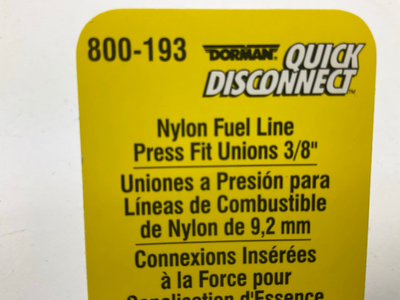 Dorman 800-193 Nylon Fuel Line Union Connectors - 3/8'',  Pack Of 2