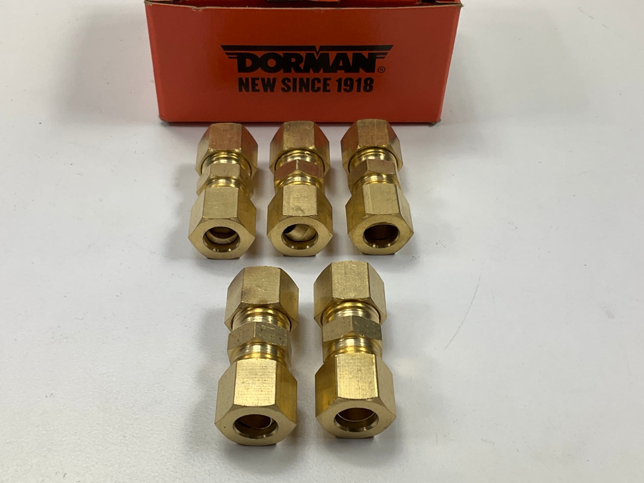(5) Dorman 800-222 Fuel Line Compression Union Fittings - 5/16'' (Nylon To Steel)