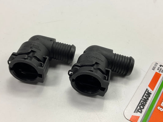Dorman 800-318 8 Mm ID Heater Hose Connector, Elbow 90 To 8mm ID Barbed, Pair