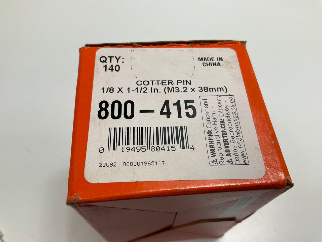 Dorman 800-415 1/8'' X 1-1/2'' Zinc-Plated Steel Standard Cotter Pins (140 Pieces)