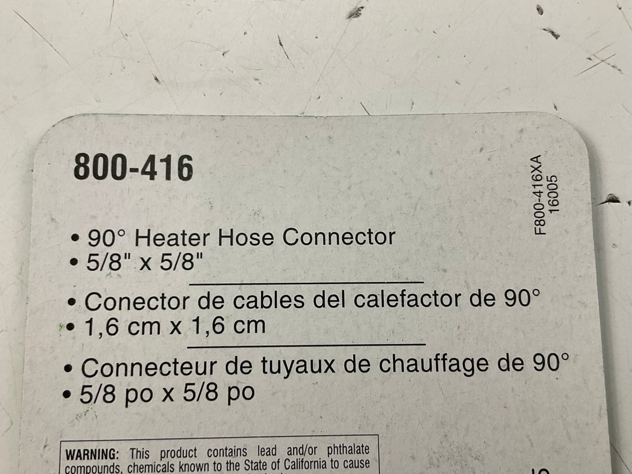Dorman 800-416 Heater Hose Connector 5/8 X 5/8, 90 Degree Elbow