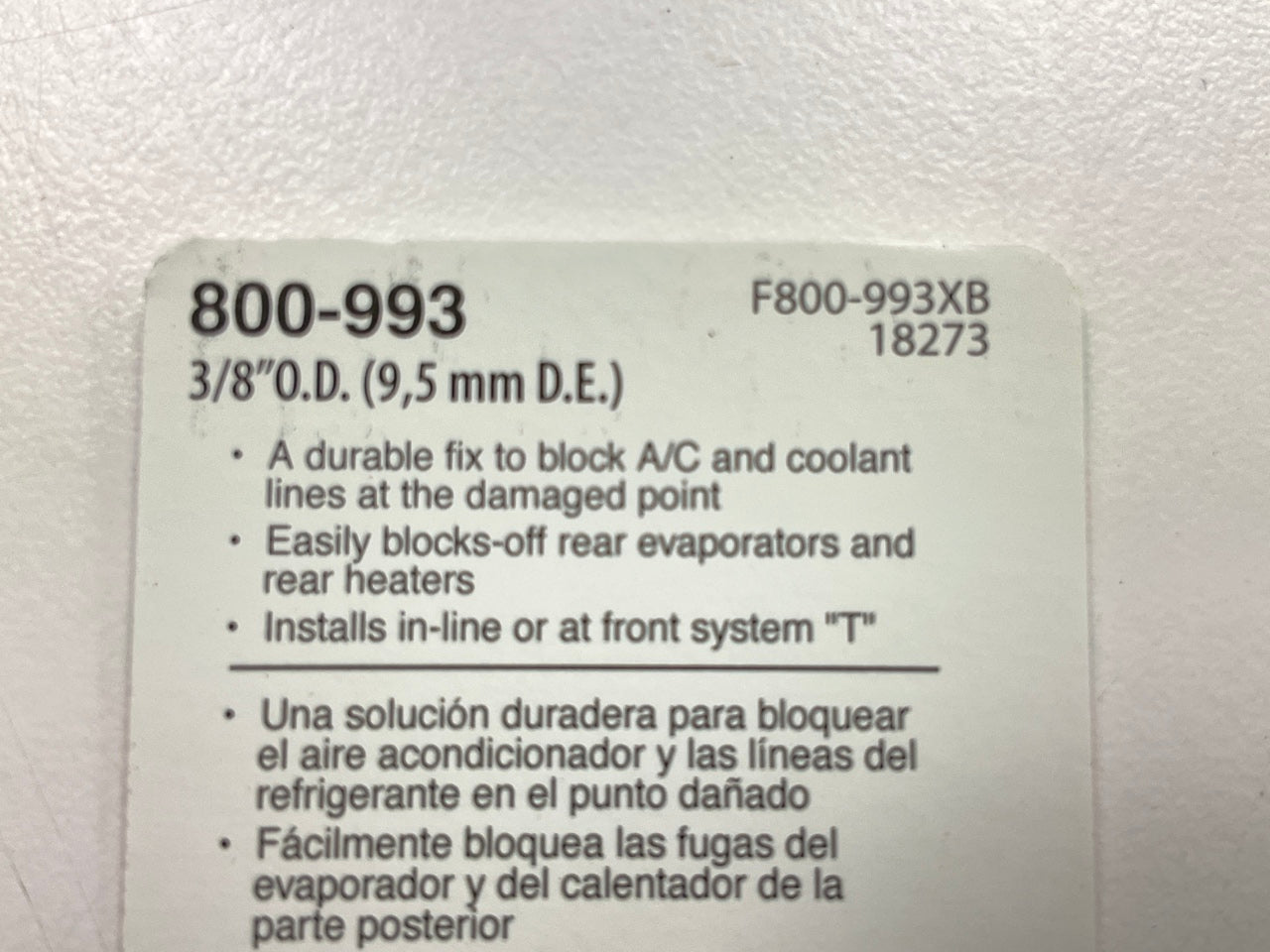 Dorman 800-993 Aluminum Line Block Off For 3/8 A/C Line