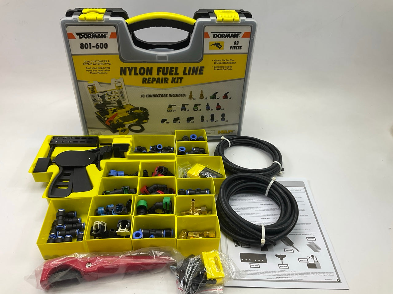 Dorman 801-600 Nylon Fuel Line Repair Kit Tech Tray