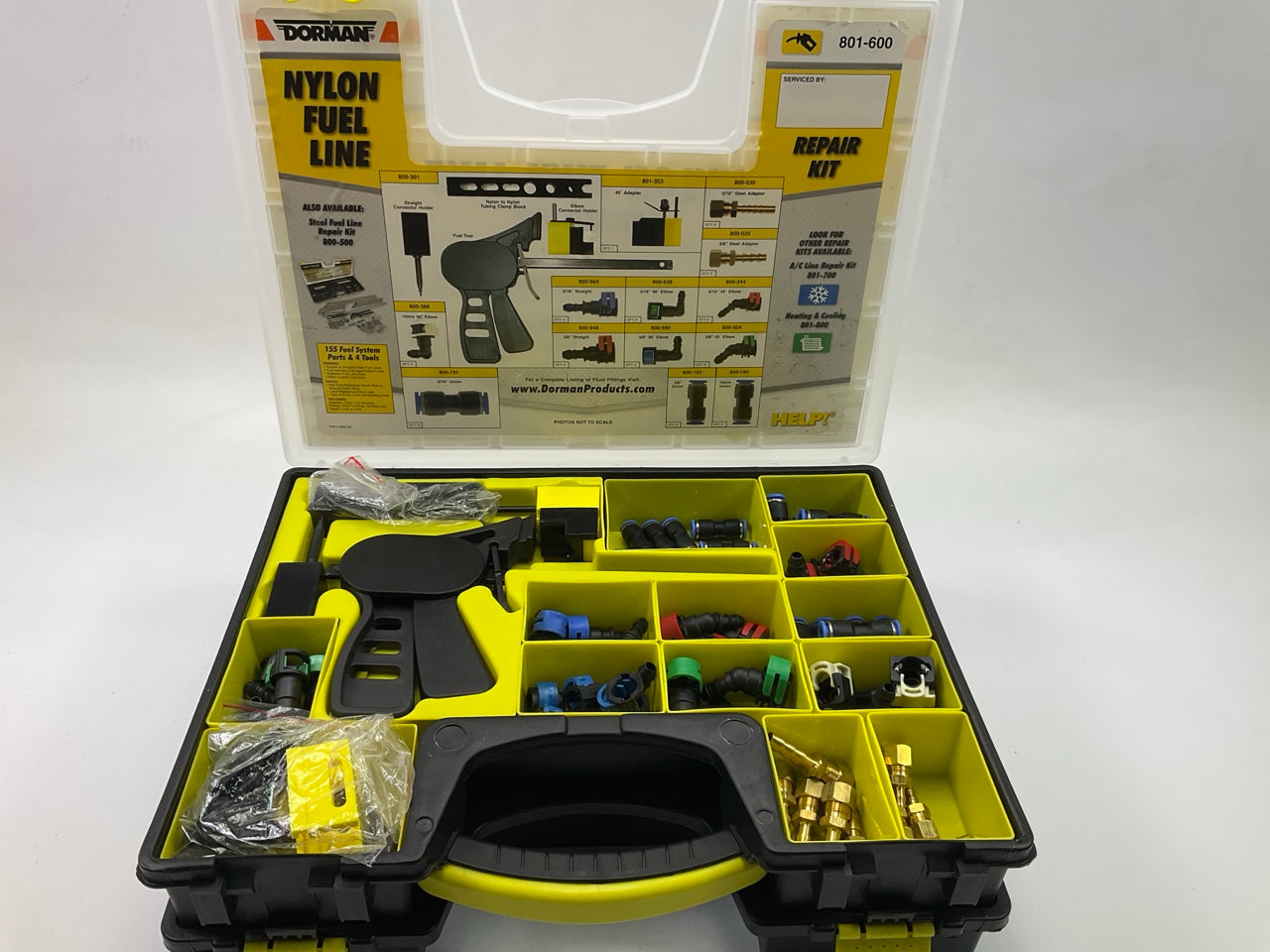 Dorman 801-600 Nylon Fuel Line Repair Kit Tech Tray