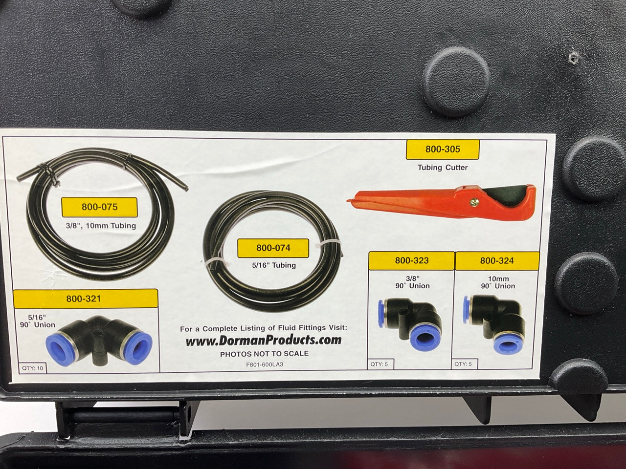 Dorman 801-600 Nylon Fuel Line Repair Kit Tech Tray